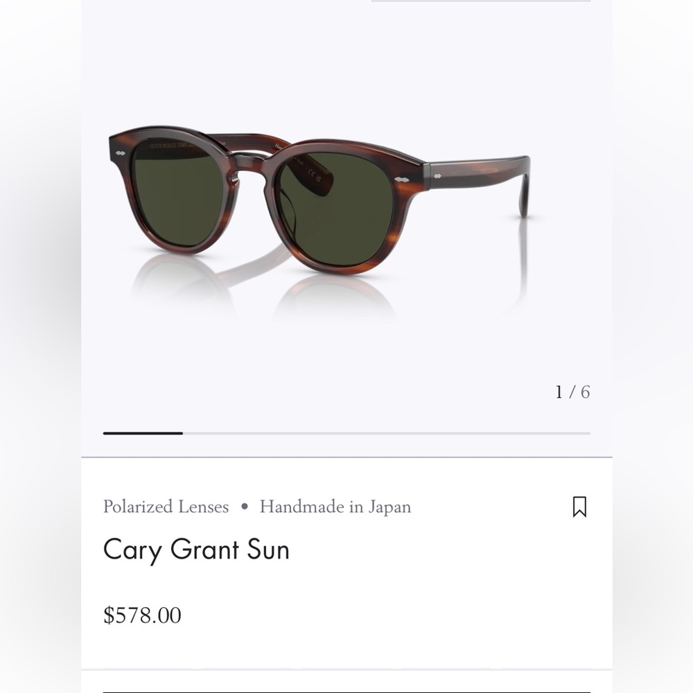 Oliver Peoples Cary Grant Sunglasses